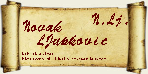 Novak LJupković vizit kartica